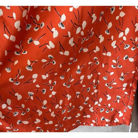ASOS Size 2 Orange Floral Print Wide Leg Jumpsuit Bright Short Sleeve Boho READ - Picture 8 of 10